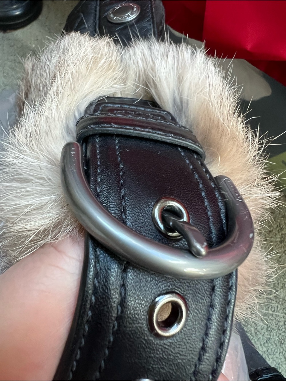 Coach Black Quilted Hobo with Natural Fur Trim - Picture 15 of 16